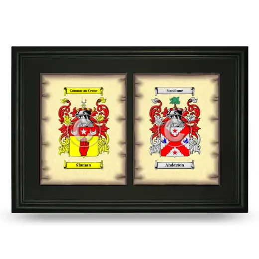 Double Coat of Arms Framed - Black