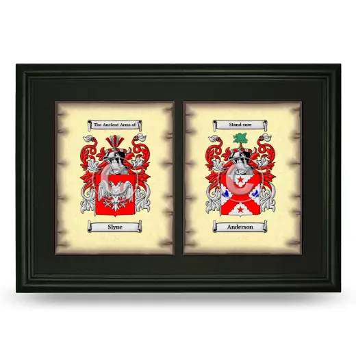 Double Coat of Arms Framed - Black