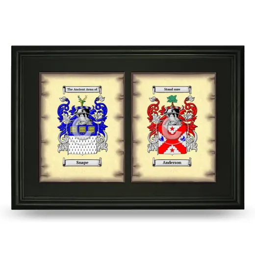 Double Coat of Arms Framed - Black