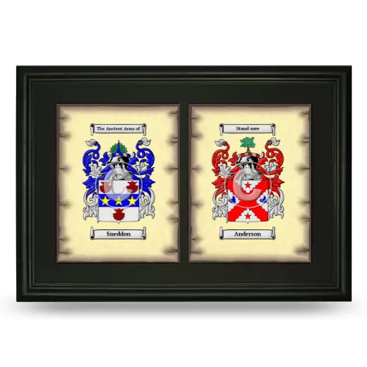 Double Coat of Arms Framed - Black