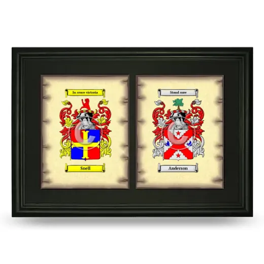Double Coat of Arms Framed - Black