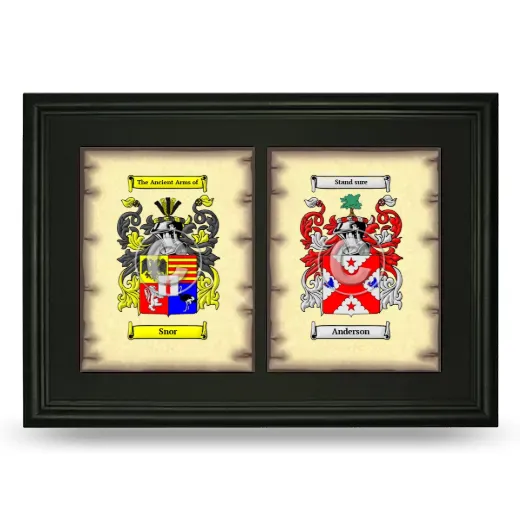 Double Coat of Arms Framed - Black