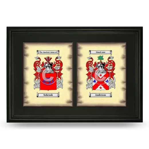 Double Coat of Arms Framed - Black