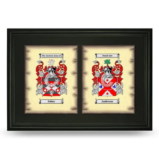 Double Coat of Arms Framed - Black