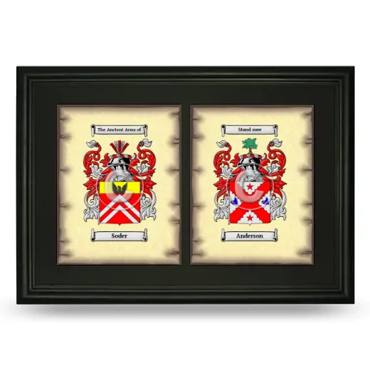 Double Coat of Arms Framed - Black