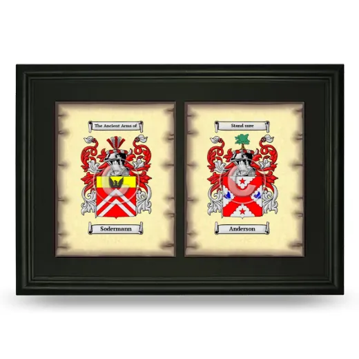 Double Coat of Arms Framed - Black