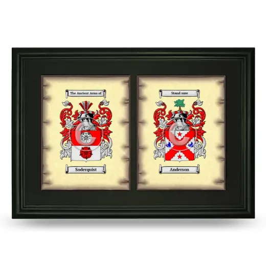 Double Coat of Arms Framed - Black