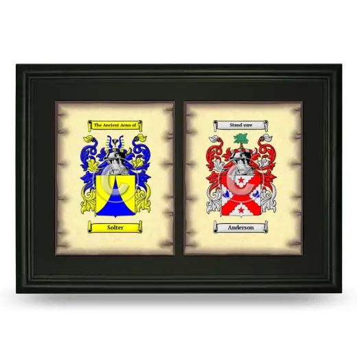 Double Coat of Arms Framed - Black