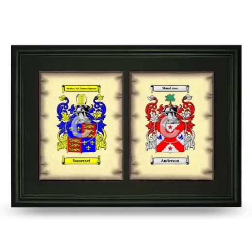 Double Coat of Arms Framed - Black
