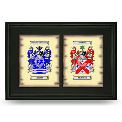 Double Coat of Arms Framed - Black