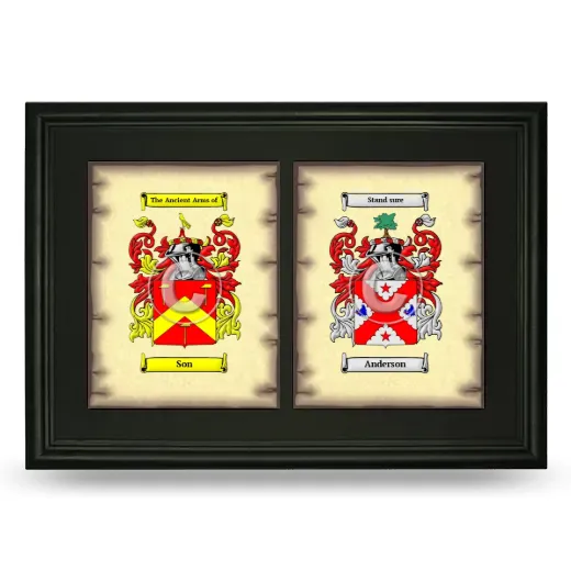 Double Coat of Arms Framed - Black