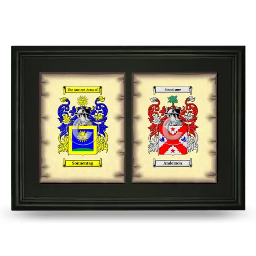 Double Coat of Arms Framed - Black
