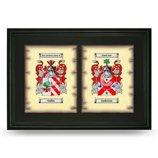 Double Coat of Arms Framed - Black