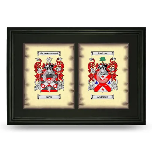 Double Coat of Arms Framed - Black