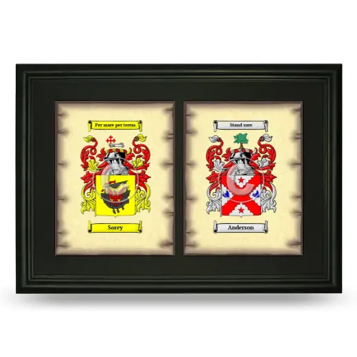 Double Coat of Arms Framed - Black