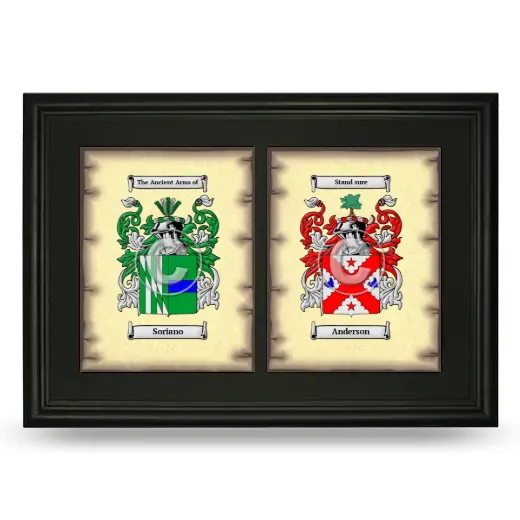 Double Coat of Arms Framed - Black