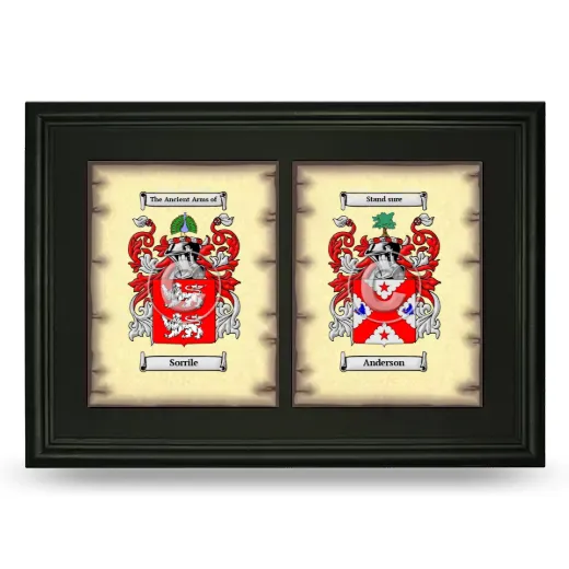 Double Coat of Arms Framed - Black