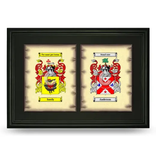 Double Coat of Arms Framed - Black