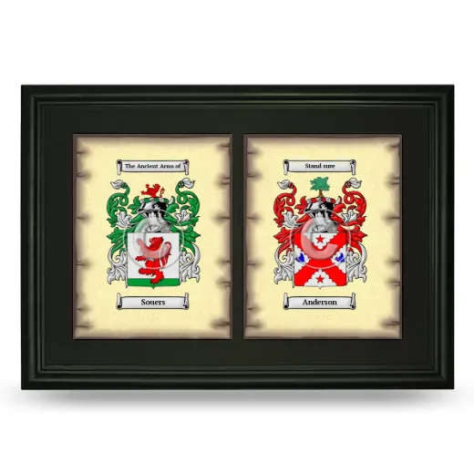 Double Coat of Arms Framed - Black