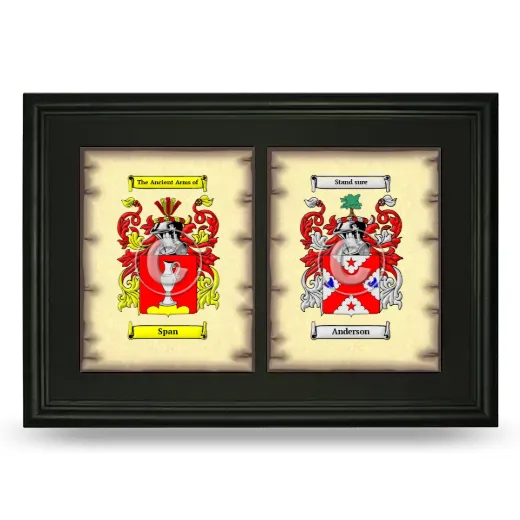 Double Coat of Arms Framed - Black