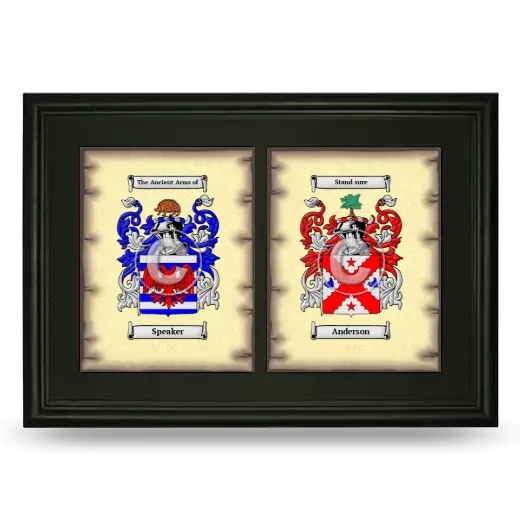 Double Coat of Arms Framed - Black