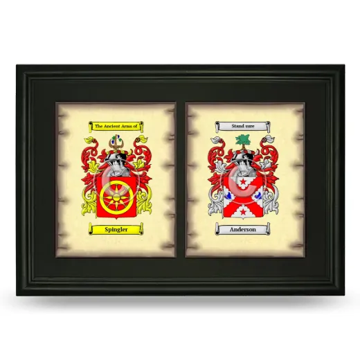 Double Coat of Arms Framed - Black