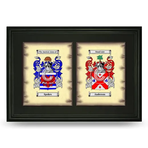 Double Coat of Arms Framed - Black