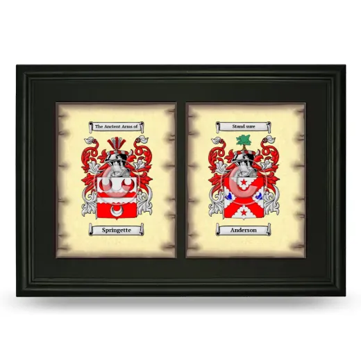 Double Coat of Arms Framed - Black