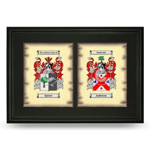 Double Coat of Arms Framed - Black