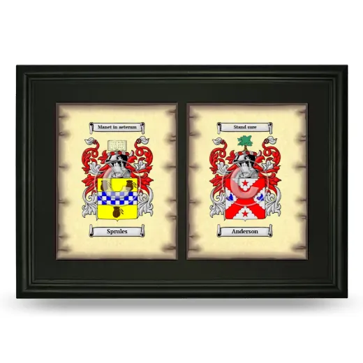 Double Coat of Arms Framed - Black