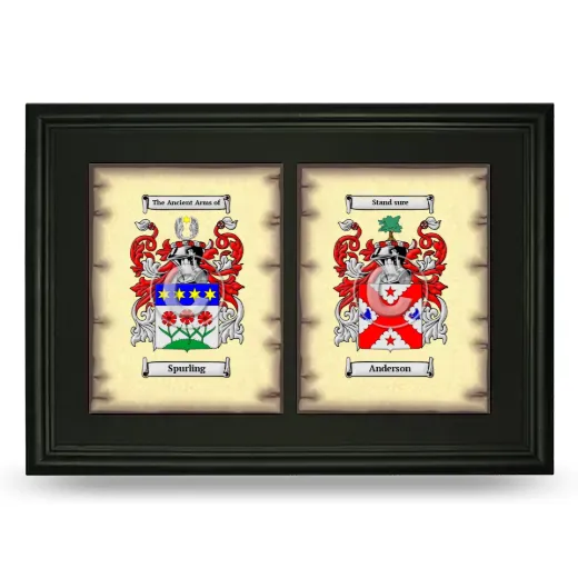 Double Coat of Arms Framed - Black