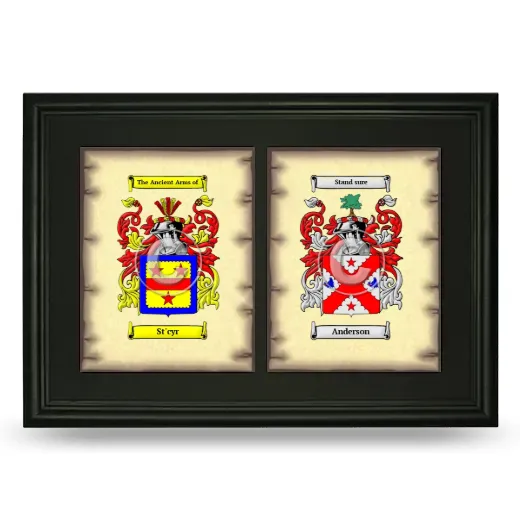 Double Coat of Arms Framed - Black