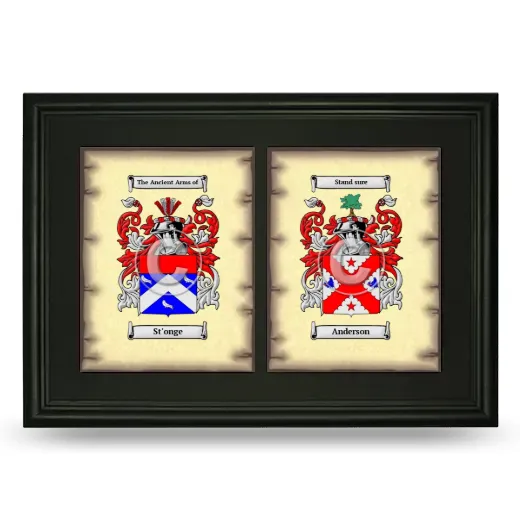Double Coat of Arms Framed - Black