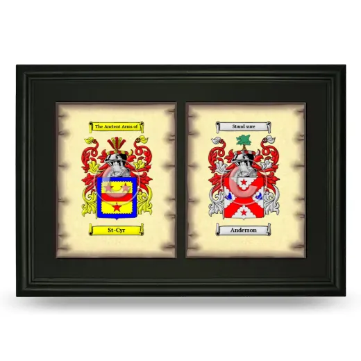 Double Coat of Arms Framed - Black