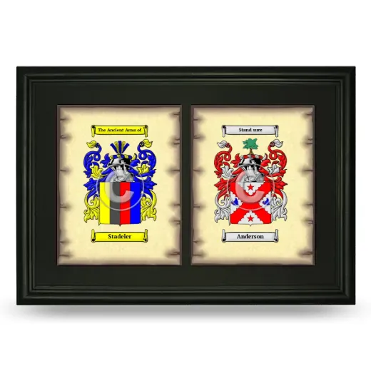 Double Coat of Arms Framed - Black