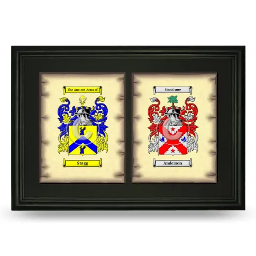 Double Coat of Arms Framed - Black