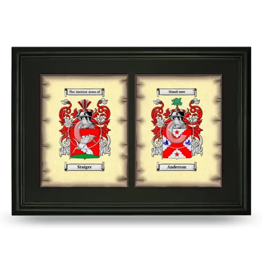 Double Coat of Arms Framed - Black