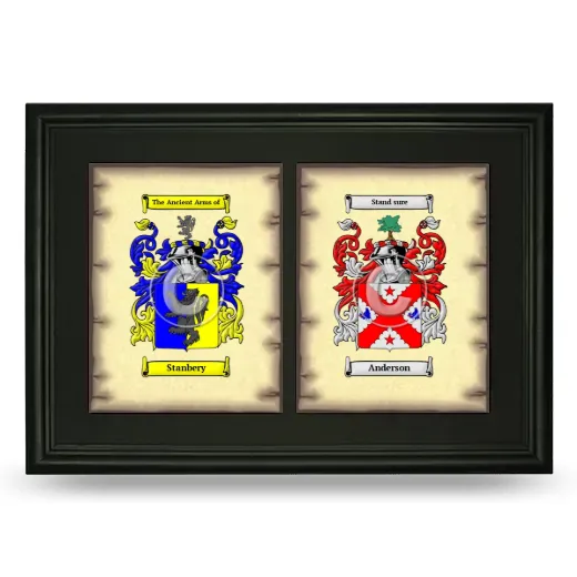 Double Coat of Arms Framed - Black