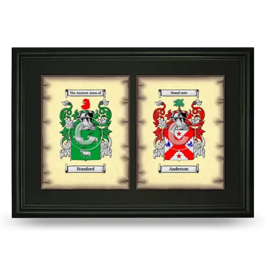 Double Coat of Arms Framed - Black