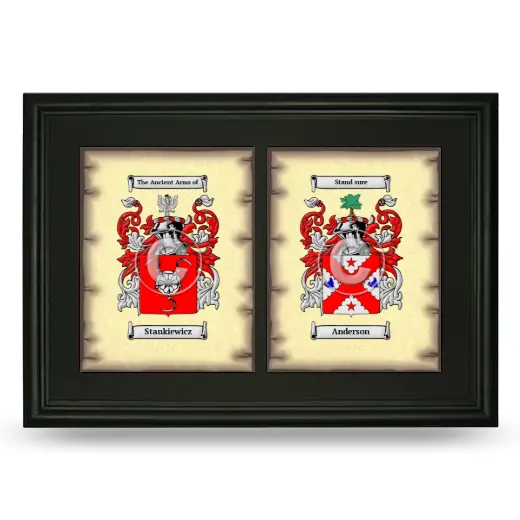 Double Coat of Arms Framed - Black