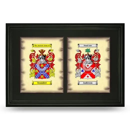 Double Coat of Arms Framed - Black