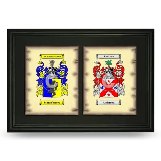 Double Coat of Arms Framed - Black