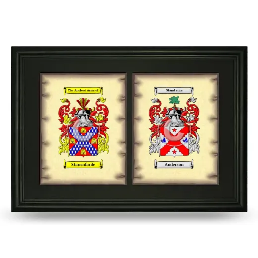 Double Coat of Arms Framed - Black