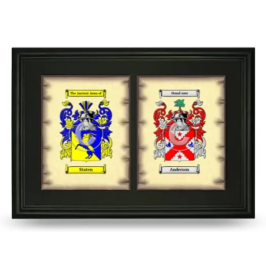 Double Coat of Arms Framed - Black