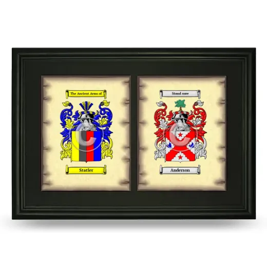 Double Coat of Arms Framed - Black