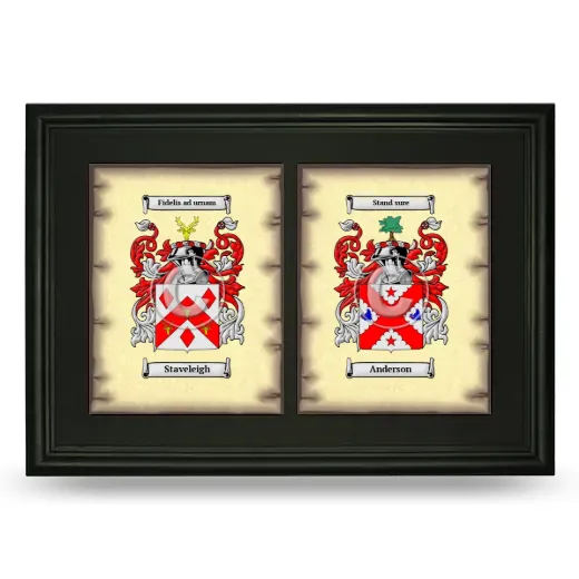 Double Coat of Arms Framed - Black