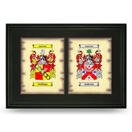 Double Coat of Arms Framed - Black