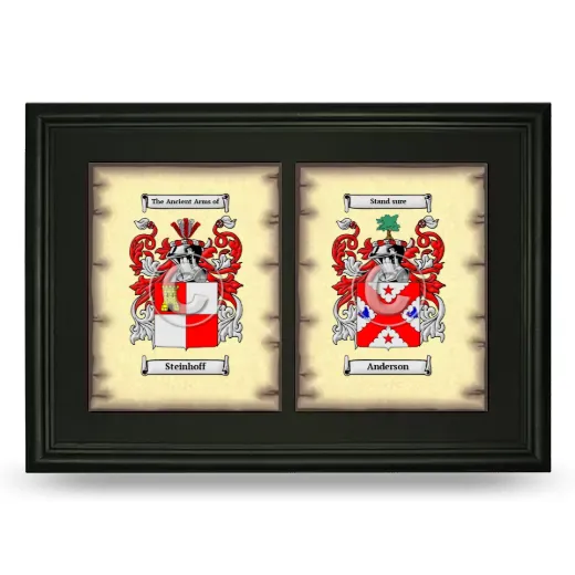 Double Coat of Arms Framed - Black