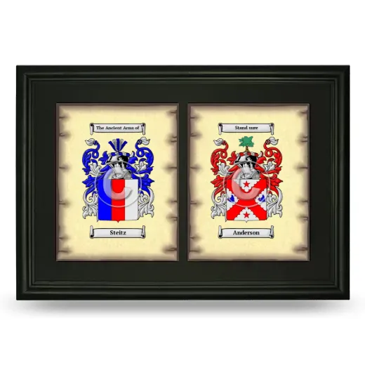 Double Coat of Arms Framed - Black