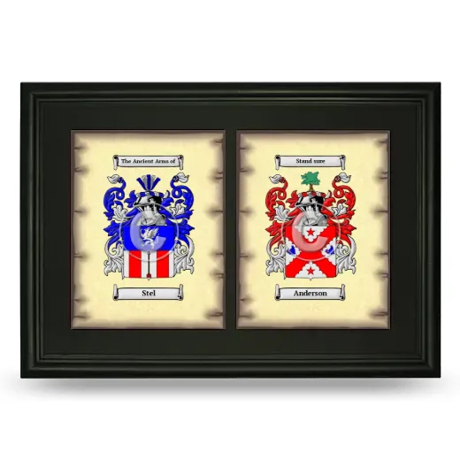 Double Coat of Arms Framed - Black